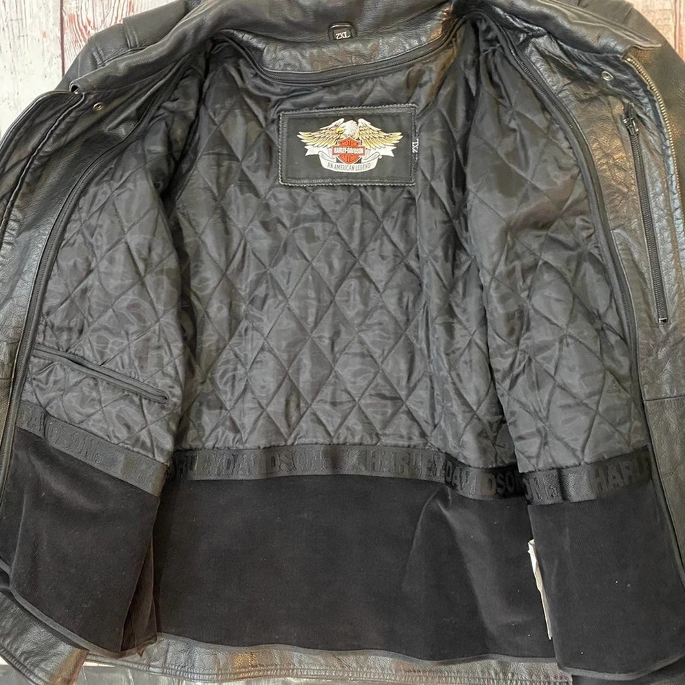 Harley-Davidson Old Forge Leather Motorcycle Jacket - 2XL - Picture 6 of 12